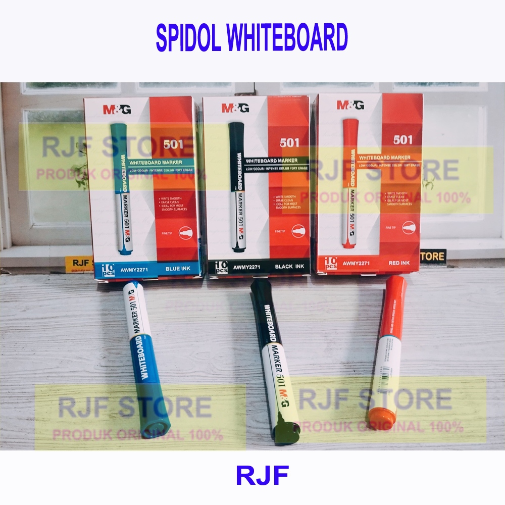 

Spidol Whiteboard M&G Marker Papan Tulis Non Permanent Warna Hitam Biru Merah #AWMY2271 - Satuan