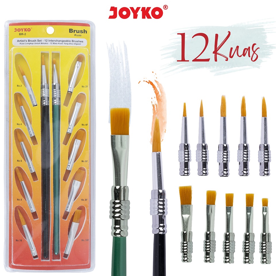 

KODE O23G Brush Kuas Cat Air Cat Minyak Lukis Acrylic Joyko BR2