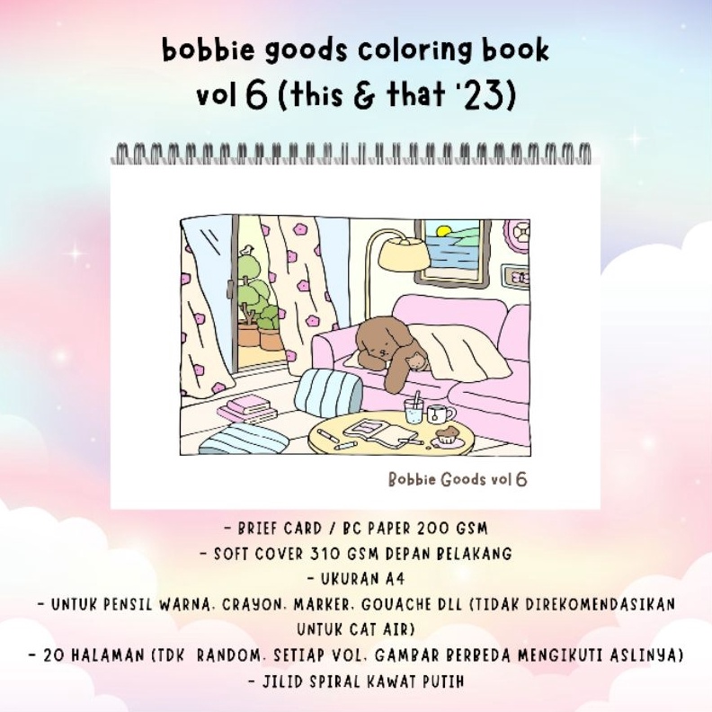 

KODE K8V Bobbie Goods Coloring Book Vol 6 This and That 2 halaman buku mewarnai kertas BC tebal 2 gsm