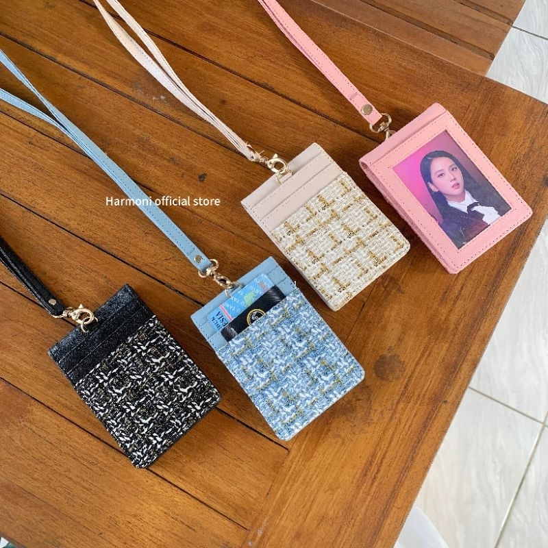 

Harmoni card+kalung - Id card holder coquette - gantungan kartu Kanvas JunDW