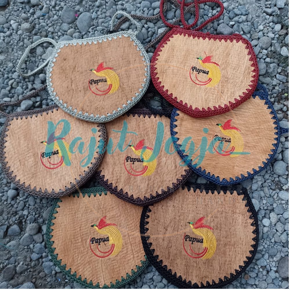 Tas Kulit Kayu Papua, Tas Papua selempang Bordir, Tas Selempang kulit Kayu, Tas etnik, Tas unik, Tas