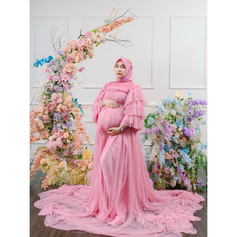 DISEWAKAN MATERNITY GOWN MATERNITY DRESS (ELISA DRESS)