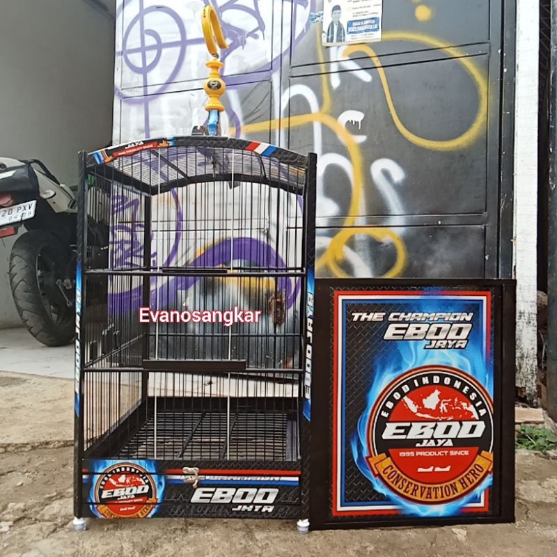Sangkar kotak EBOD JAYA water decal no 2 model tiang diamond premium