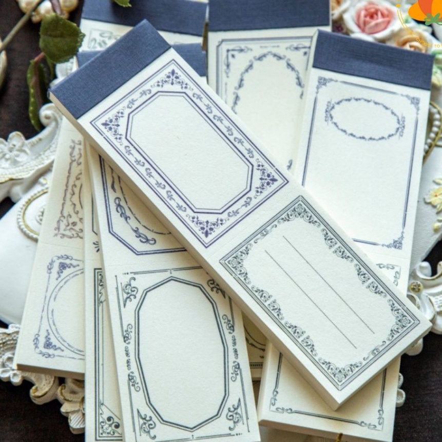 

HJ6 5lembar Memo pad vintage retro frame memo catatan bunga scrapbook journal dekorasi jurnal diari