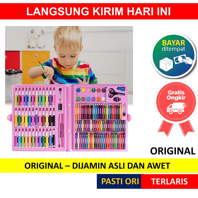 

Model Update 15 pcs Crayon Alat Lukis Anak Pensil Warna Cat Air Perlengkapan Menggambar Melukis Mewarnai Set Art Full Set pc Krayon 15pcs 15pc Pastel Pena Cat Air Kuas