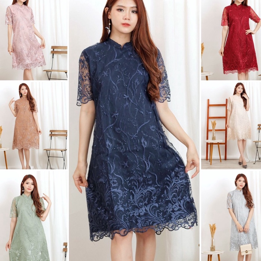 PROMO BESAR Ada RealPict Dress Shanghai Brukat Bordir Tullle Shanghai Glitter Brokat Tille Brokat Ti