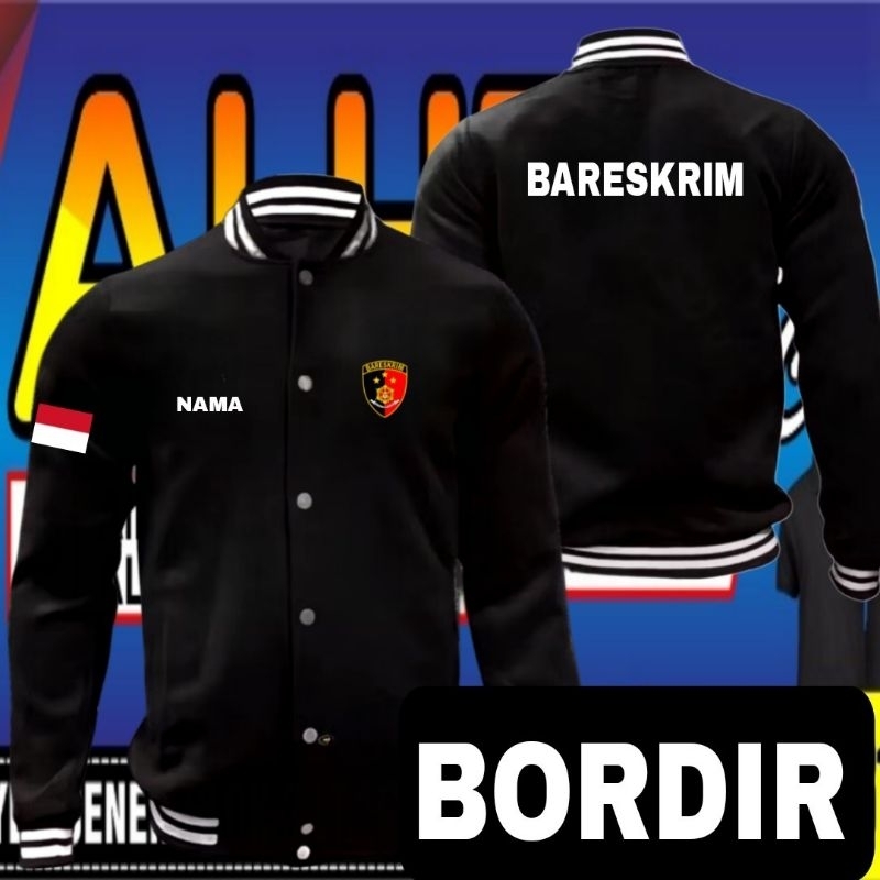 Jaket bordir Bareskrim jaket Bareskrim jaket varsity Bareskrim jaket baseball Bareskrim jaket kerja 