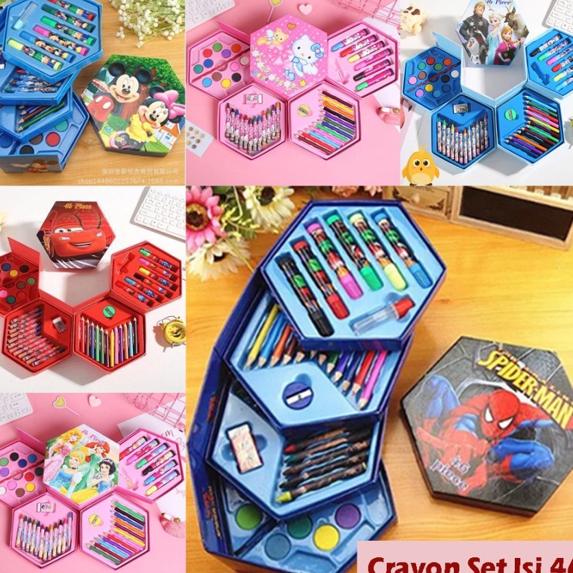 

Serbu Stock Crayon Set Isi 46 Pensil Warna Spidol Cat Air Alat Lukis Mewarnai