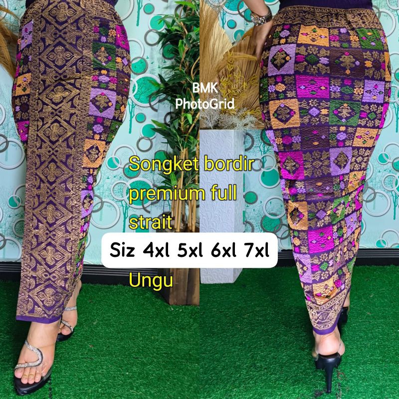 Kamen Jadi Songket Bordir Melar Kualitas Premium Ukuran Besar atau Size Jumbo (Size 4XL 5XL 6XL dan 