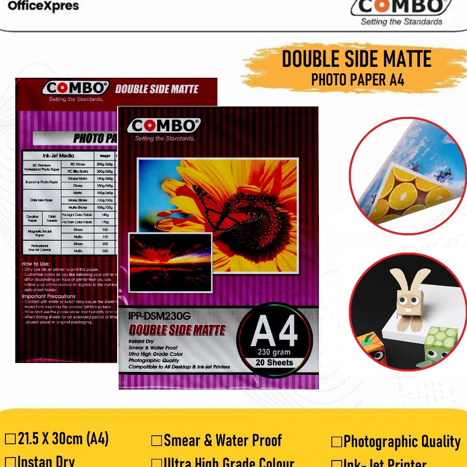 

FG2 Kes Foto 2 Sisi 23gr Double Side Matte A4 23gsm Kes Print Foto Print Photo Paper Non Glossy Kes Poto A4