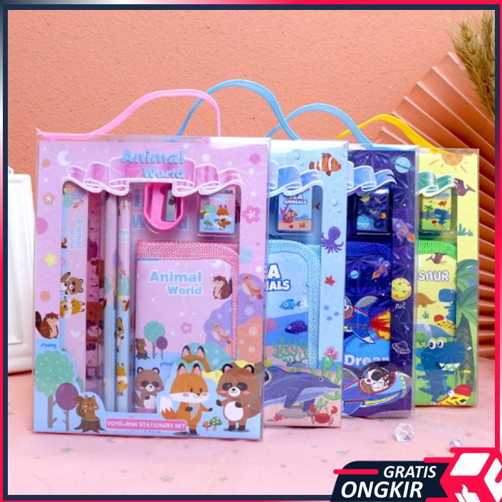 

Obral Baru Gratis Ongkir S5926 Stationery Set Alat Tulis Set 6 in 1 Hadiah Souvenir Paket Alat Tulis Dompet Anak Alat Tulis Set Karakter
