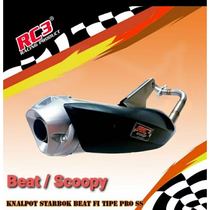knalpot RC3 standar racing starbok standar bobok beat karbu beat fi Scoopy karbu Scoopy fi type Pro 