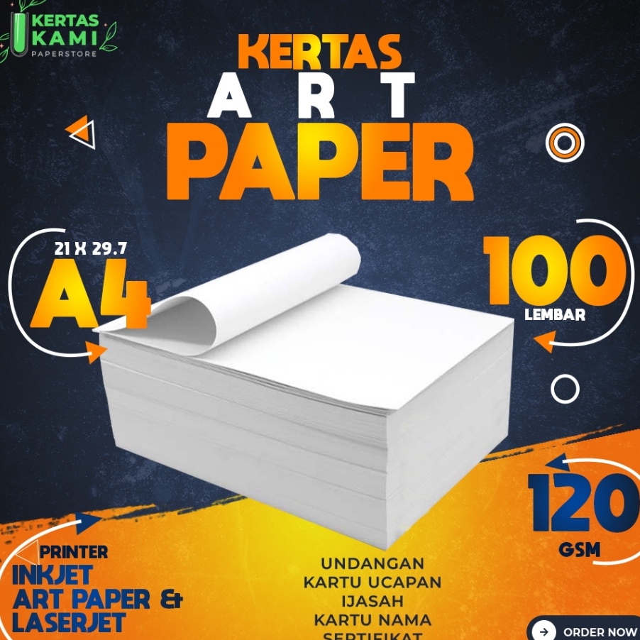 

Hot Kes Art Paper 12 gsm A4 isi 1 Lembar Art Paper 12 gram 1 Pack Bahan Lemas Brosur Pamflet Flyer Semi Glossy