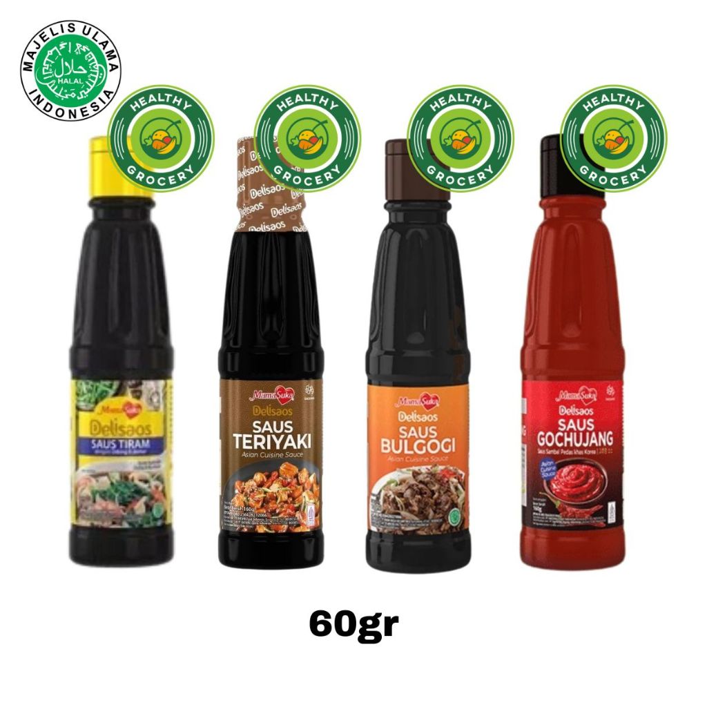 

Mamasuka Saus Teriyaki / Saus Bulgogi / Saus Gochujang / Saus Tiram Udang Dan Jamur 160gr