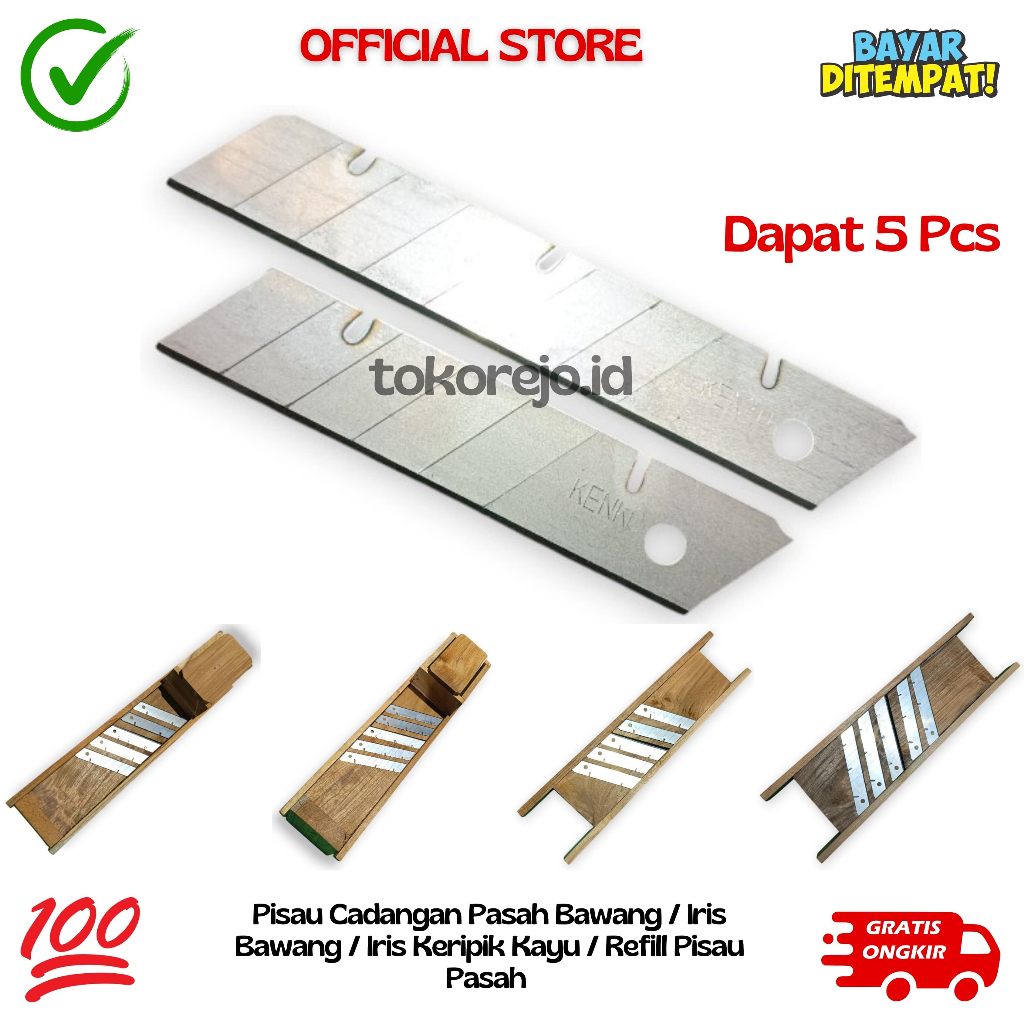 Pisau Datar Stanlies Refill Cadangan Pengiris Keripik, Kerupuk, Bawang, Kentang, Cabe, Pisang Murah