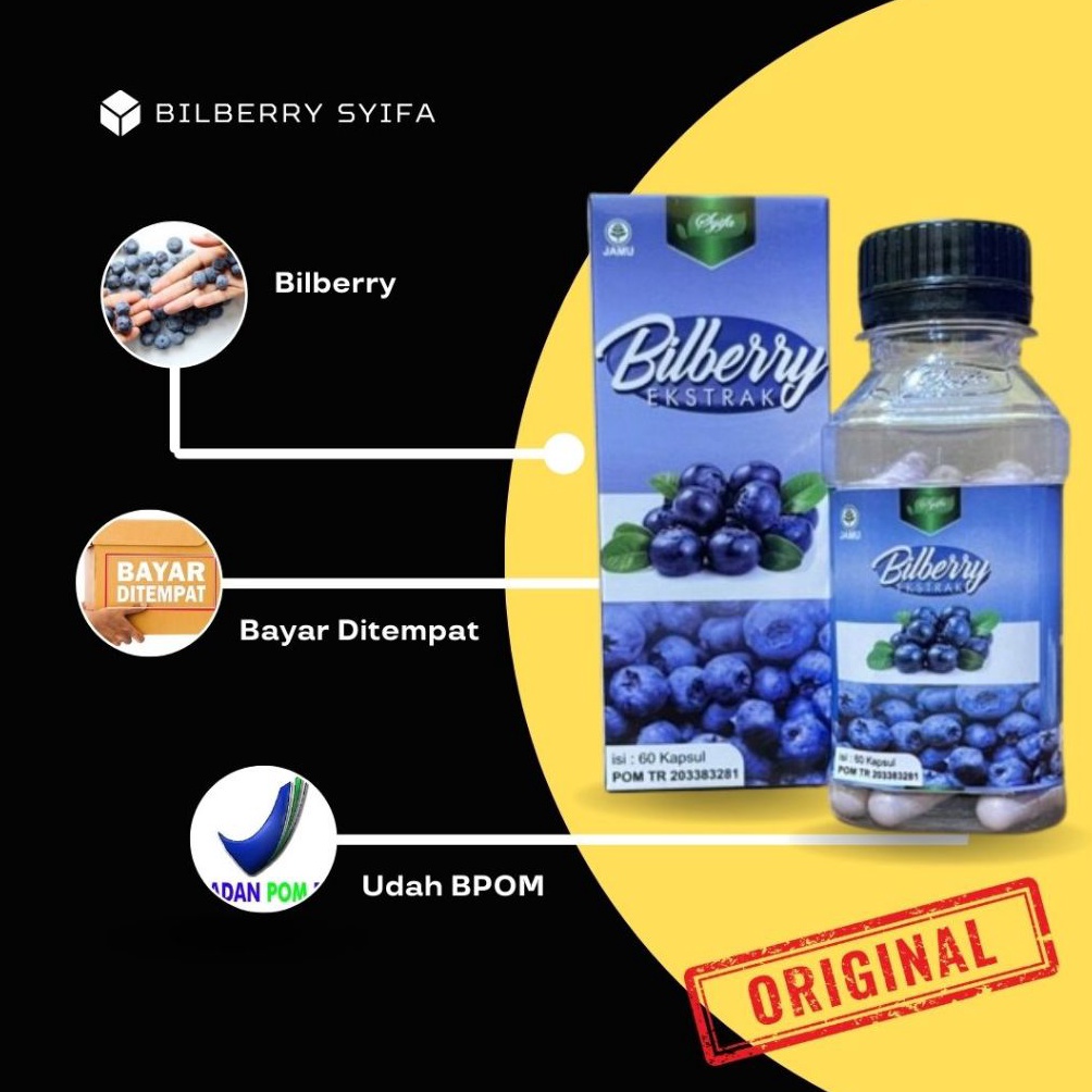 KODE F84C Bilberry Syifa Vitamin Mata Obat Mata Buram Rabun Minus Silinder Herbal Isi 6 Kapsul Anak 