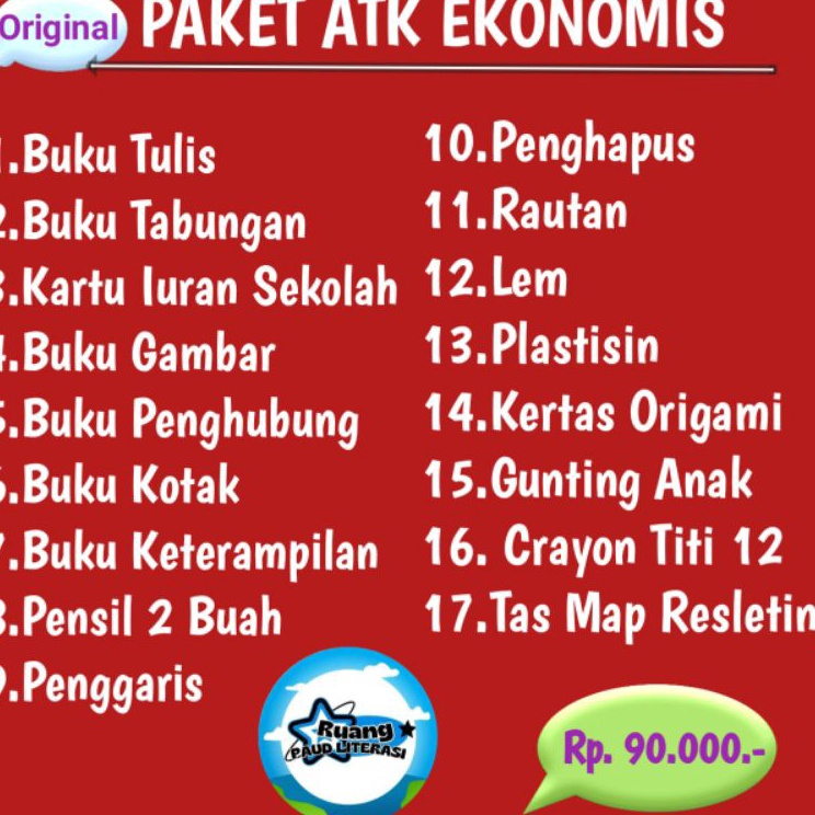 

Super Kualitas Promo Paket Alat Tulis Sekolah Paket atk Sekolah TK Paud