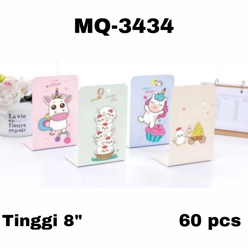 

Hemat SOS Book End seri MQ 1 set2 pcs Pembatas Buku Besi Penyangga BukuSandaran Buku
