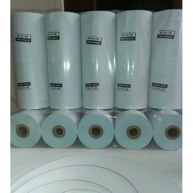 

Hemat Kes kasir 2ply putih biru ukuran 75x6mm 1 Roll