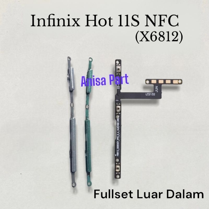 Flexible On Off Volume + Tombol Luar Infinix Hot 11S Nfc (X6812) - Fingerprint yang bukan di on off