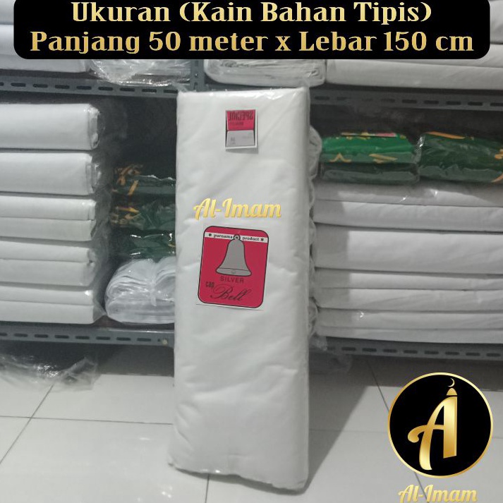 KODE C39X Kain Kafan 1 Roll Lebar 15cm x Panjang 5 meter Bahan Tipis Cap Silver Bell