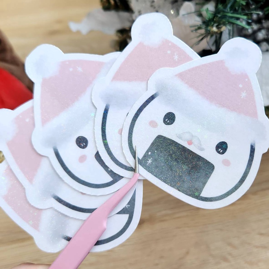 

KP8 Frozen Oniri Greeting Card Glitter Hologram ver Set isi 5 Kawaiisphere Christmas Edition Kartu Natal