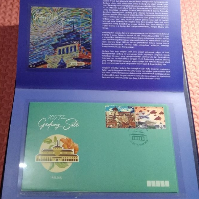 

Langka S Sampul Pema Kemasan SSs Souvenir Sheet 1 Tahun Gedung Sate