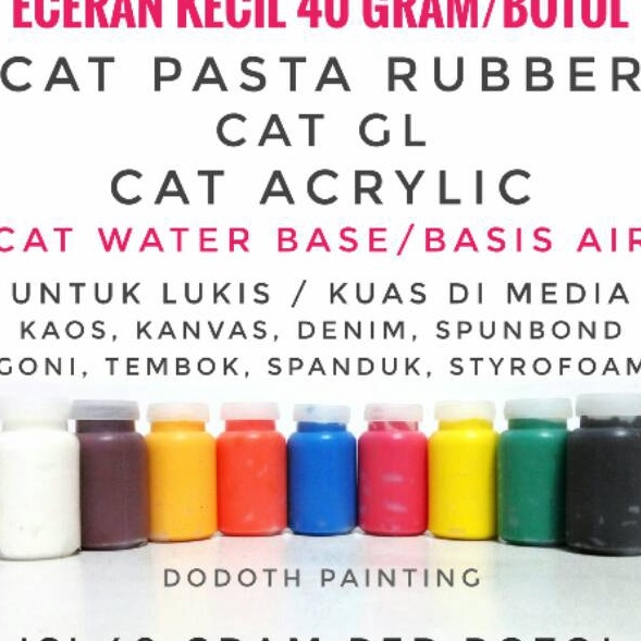 

MURAH Eceran Kecil Cat Pasta Rubber GL Acrylic Lukis Kaos Denim Kanvas