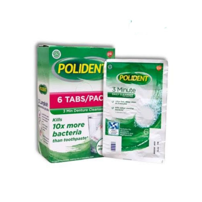 Polident 3 Min Denture Cleanser / Polident Tablet - Pembersih Gigi Palsu