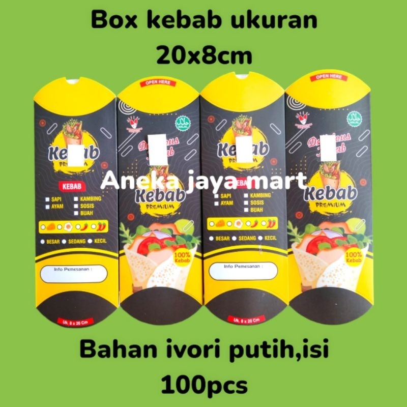 

100pcs kertas kebab tarikan / dus kemasan kebab / box kebab 20x8/21x8/24x9cm