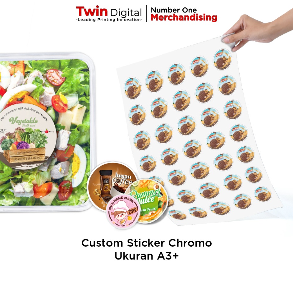 

NEW PRODUCT Twindigital Custom Sticker Chromo Label Makanan Segel Kemasan Minuman Stiker Chromo A3