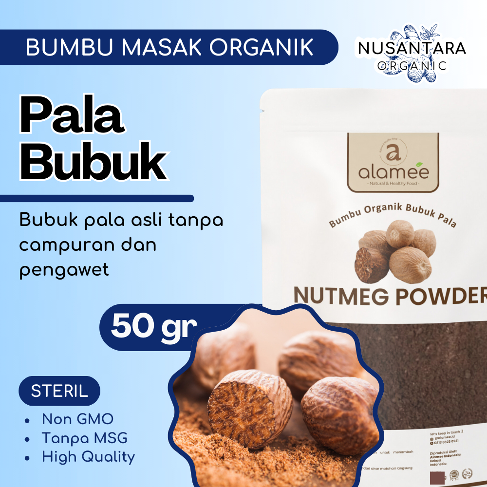 

ALAMEE Bubuk Pala 50 gram Nutmeg Powder Bumbu Masak Dapur Organik Rempah Rimpang