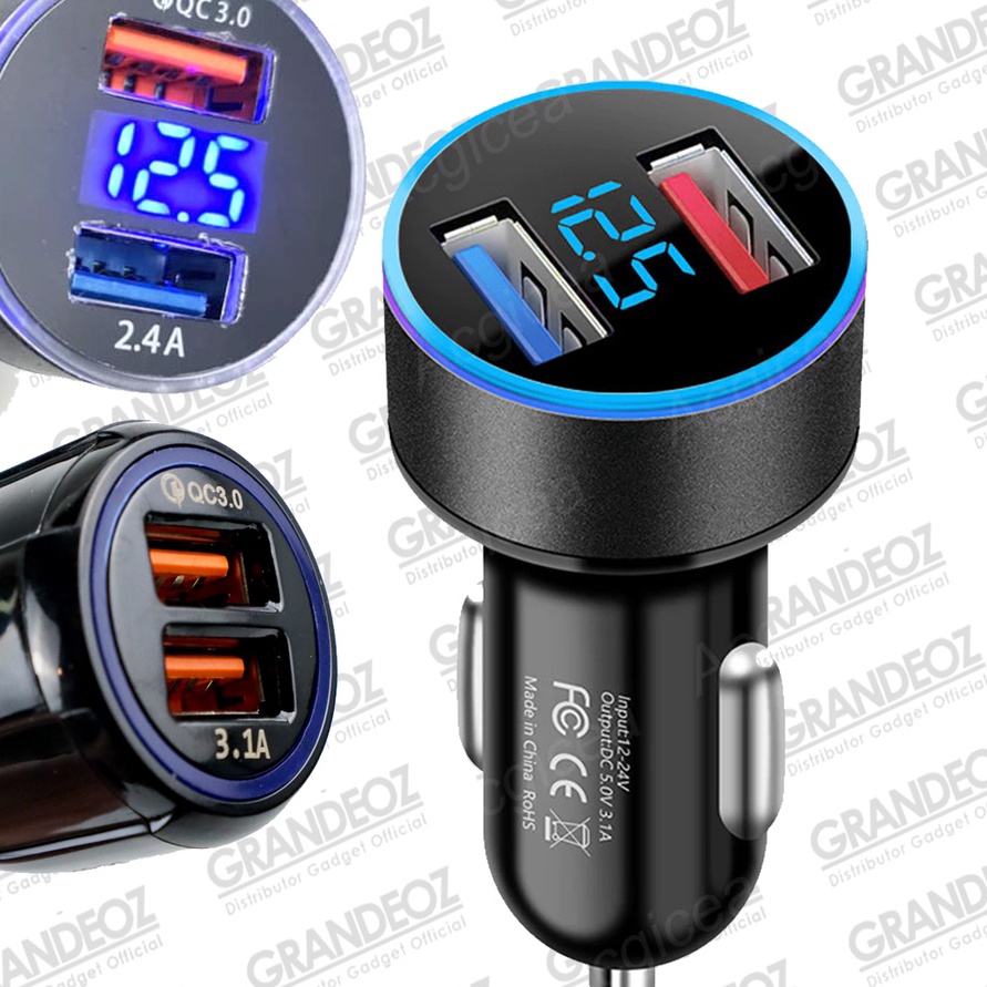 MURRRMERRR 2 DUAL PORT USB CHARGER SMARTPHONE HANDPHONE 2 LUBANG QC mobil qualcomm QUALCOM 6A fast c