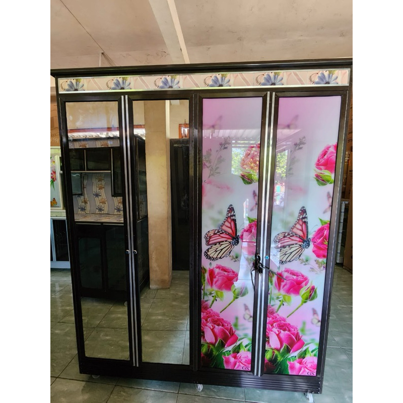 LEMARI ALUMUNIUM 4 pintu BY REQUEST PUTAT
