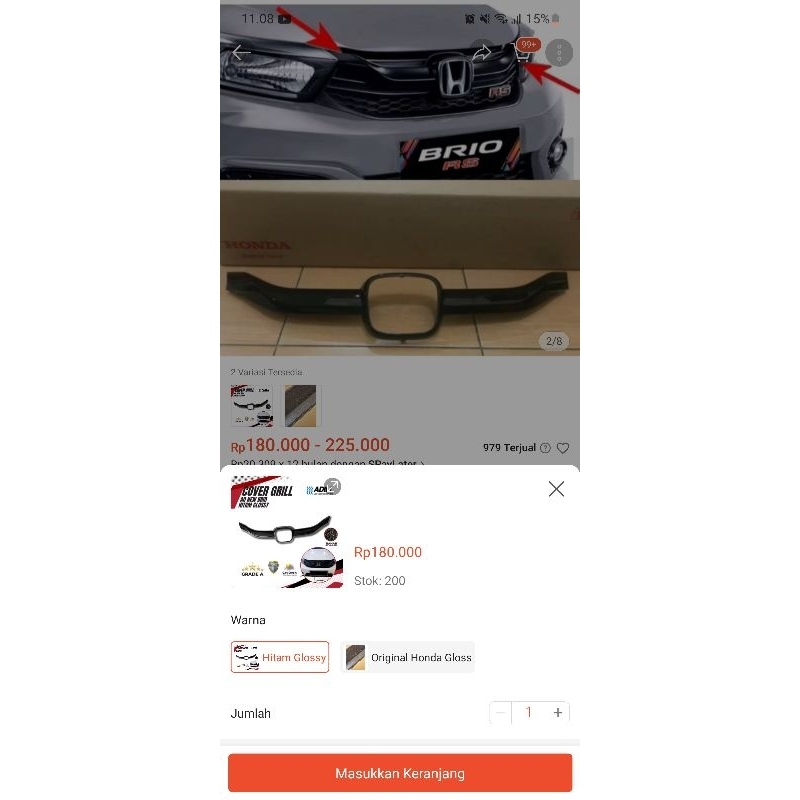 cover grill brio black