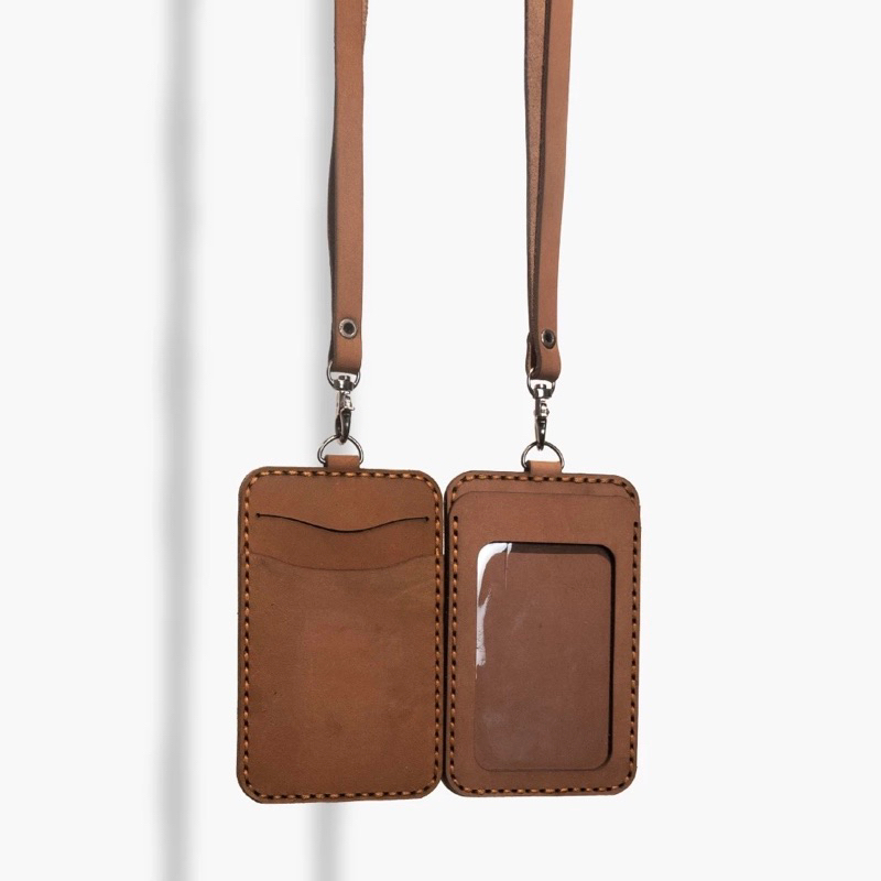 

NAME TAG/ID CARD LANYARD TEMPAT KARTU KULIT SAPI ASLI (FREE CUSTOM LOGO)