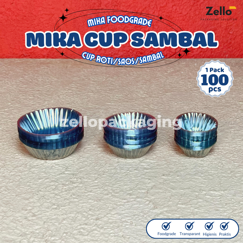 Mika Tempat Saos Sambal Cuka Cup Roti Kecil Sedang Besar Kemasan Bulat Ganda Isi 100 Pcs