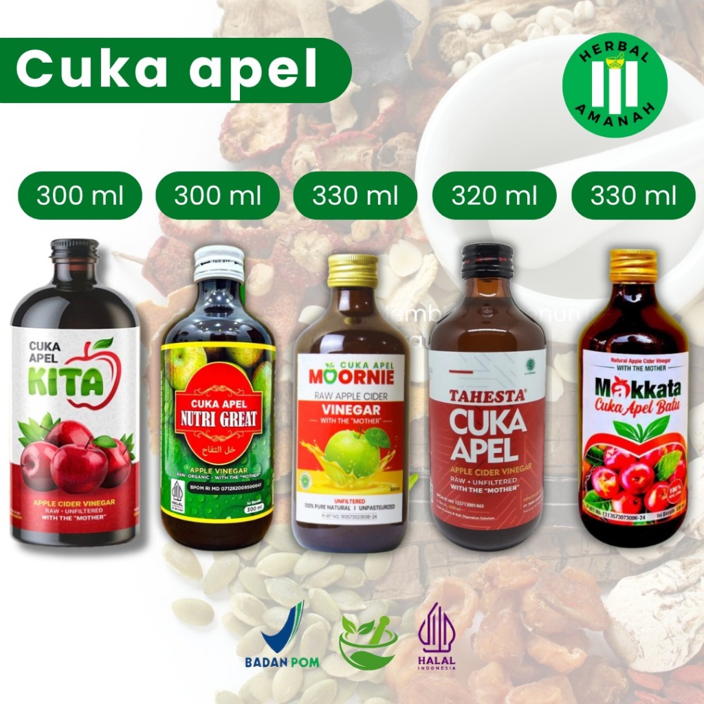 Cuka Apel Kita / Moornie / Tahesta / Makkata / Nutri Great / Apel Cuka Apel Original Vinegar Halal U