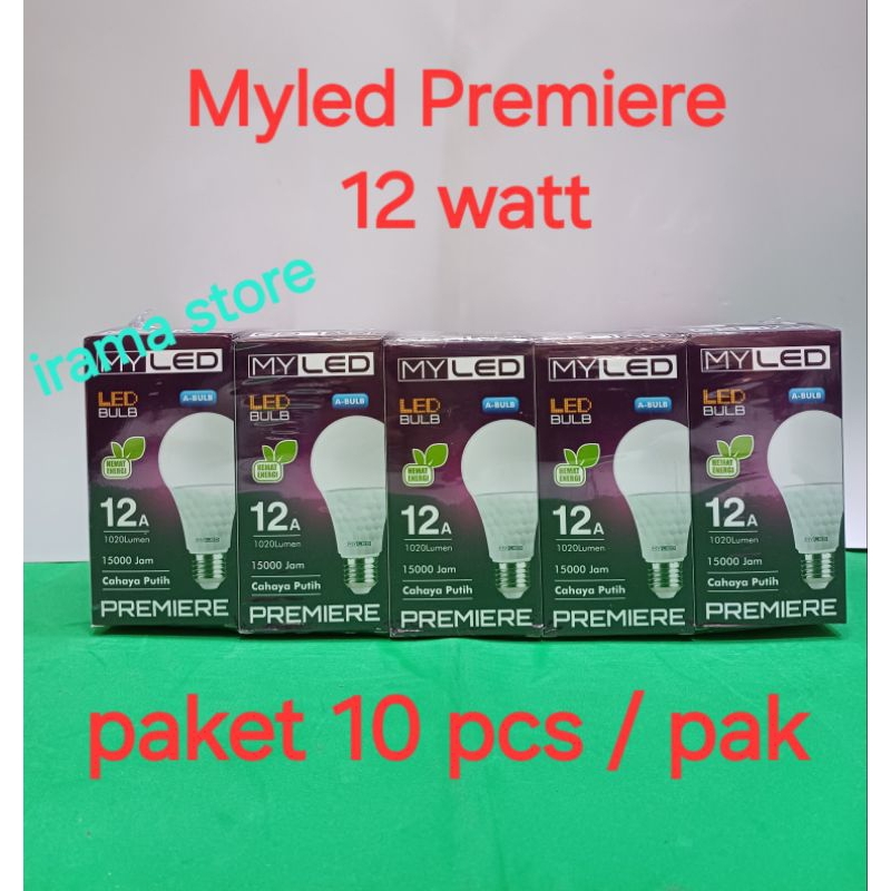 LAMPU LED 12 WATT MY LED BULB PREMIER 12W / 12 watt  Lampu myled premiere / Paket isi 10 pcs / Pak