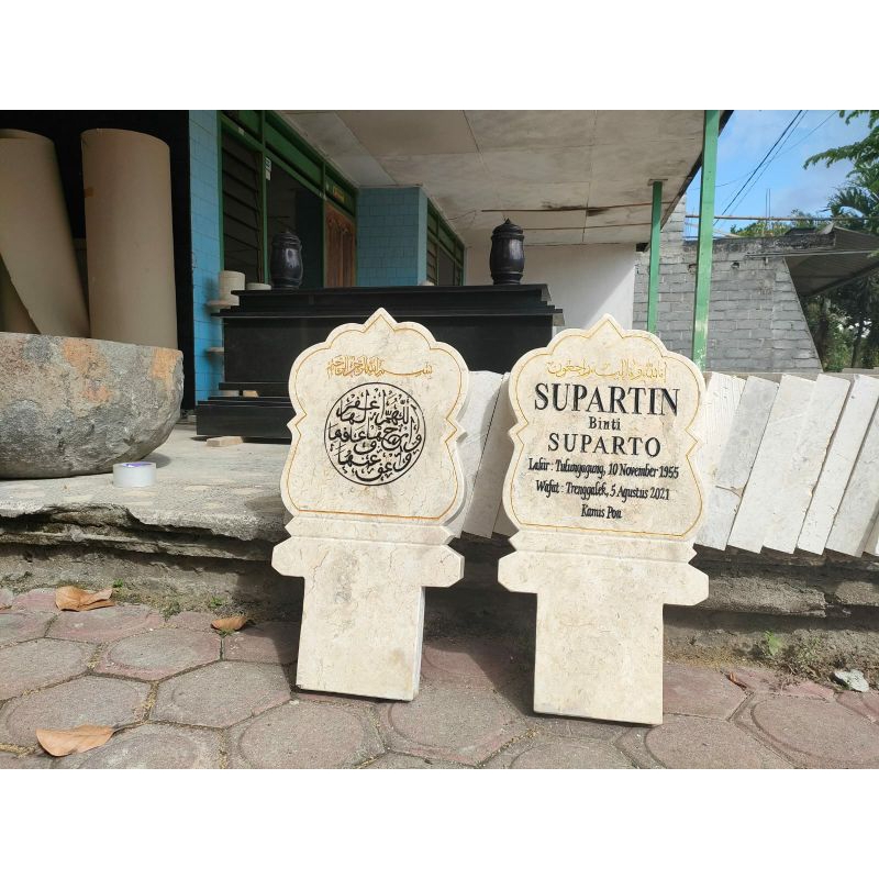 Nisan Marmer Batu Nisan Marmer Batu Prasasti Nisan Paesan Marmer Prasasti Makam Kijing Makam Marmer 