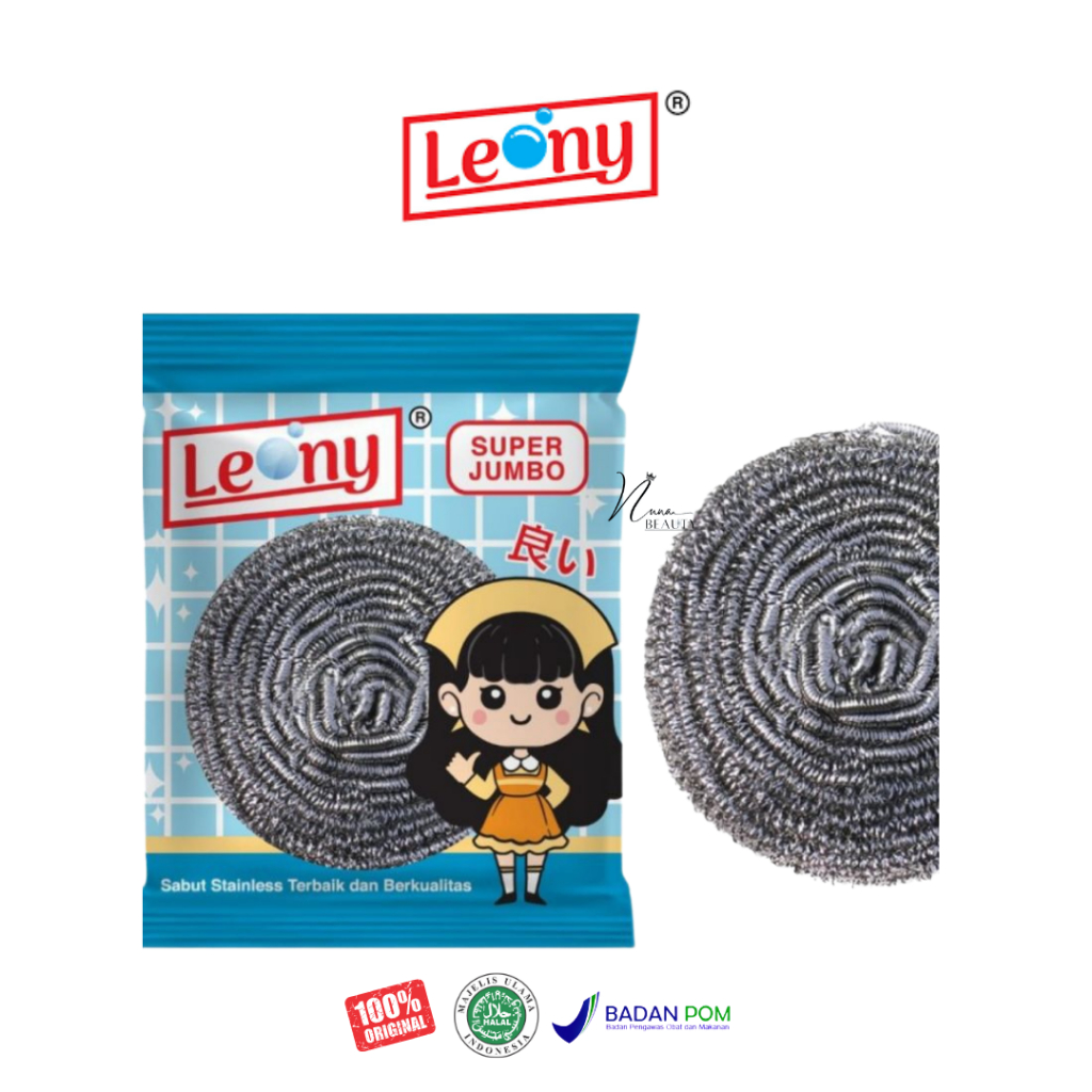 LEONY SABUT STEN SUPER JUMBO BIRU / KAWAT PENGGOSOK WAJAN PANCI JUMBO