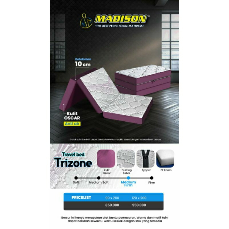 MADISON Tilam Lipat Trizone - Tebal 10cm