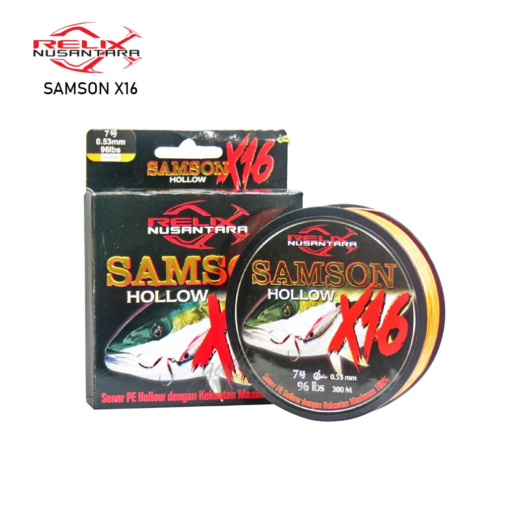 SENAR PE PANCING RELIX NUSANTARA SAMSON HOLLOW X16 - 300M PE.3 - PE.5 - PE.6 - PE.8