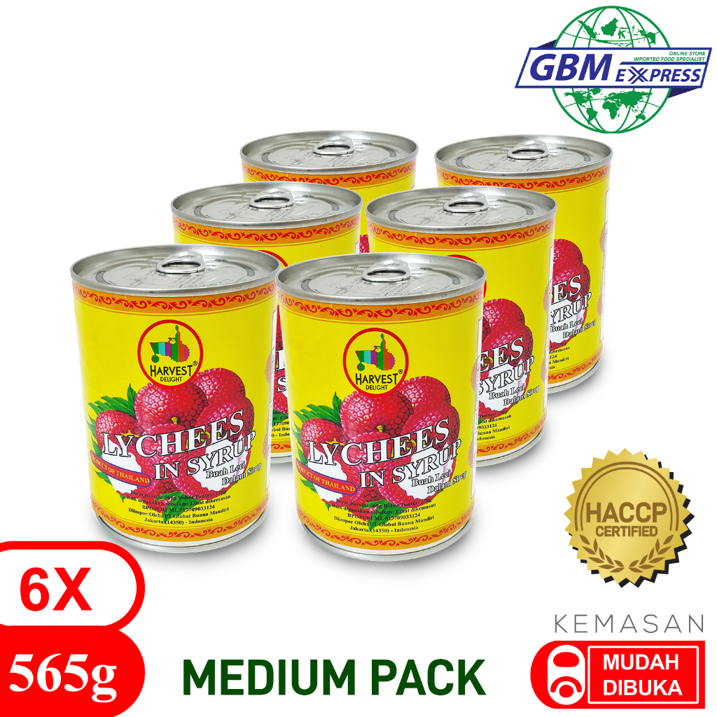 

Harvest Delight Thai Lychee in Syrup 565g - Medium Pack x 6pcs