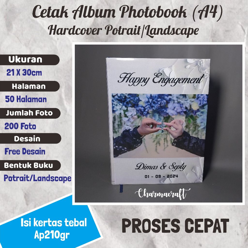 RST CETAK PHOTOBOOK CUSTOM - YEARBOOK ALBUM FOTO UKURAN A4 (GRATIS EDIT)