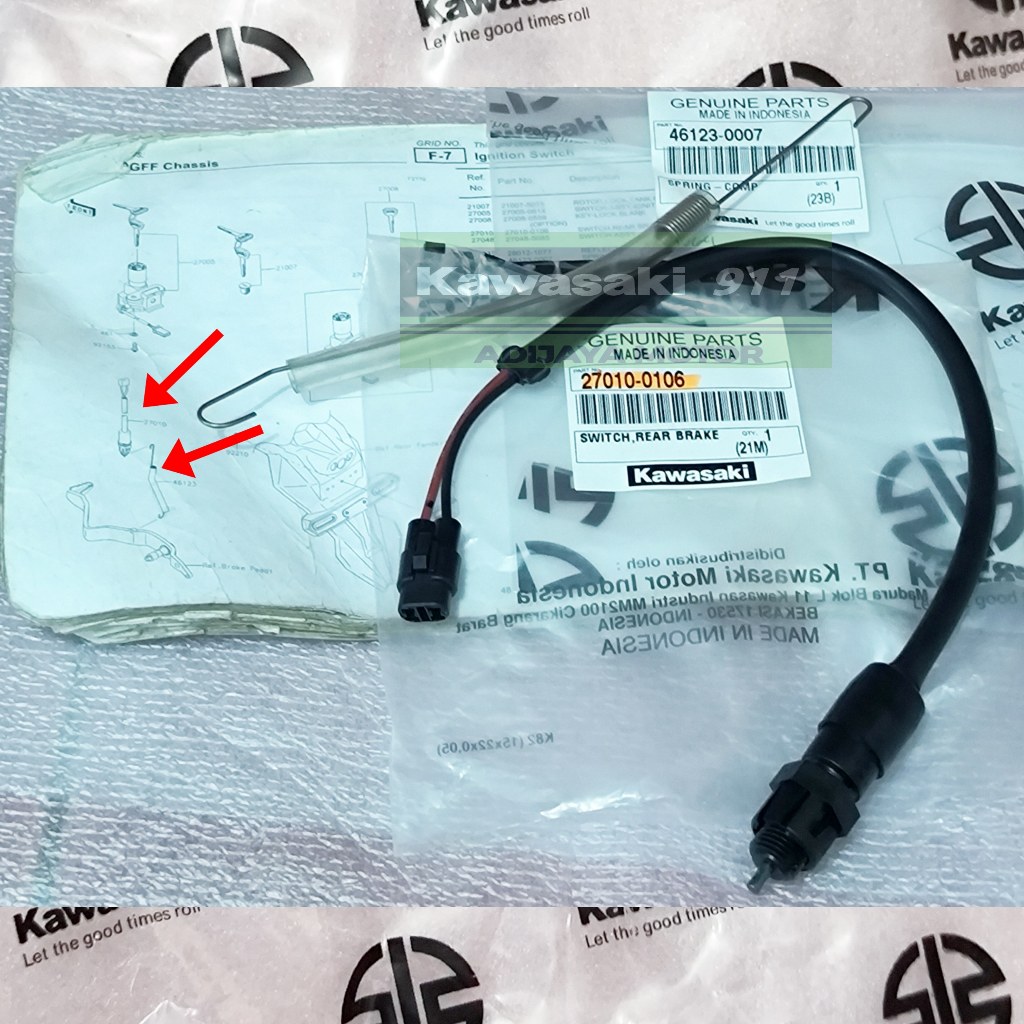 SWITCH REM BELAKANG SET PER SWITCH REM KAWASAKI KLX150