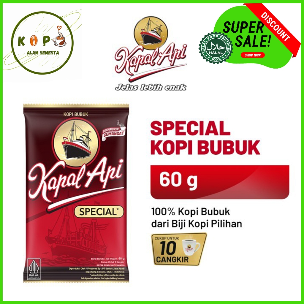 

KAPAL API Special Merah 60gr Kopi Bubuk