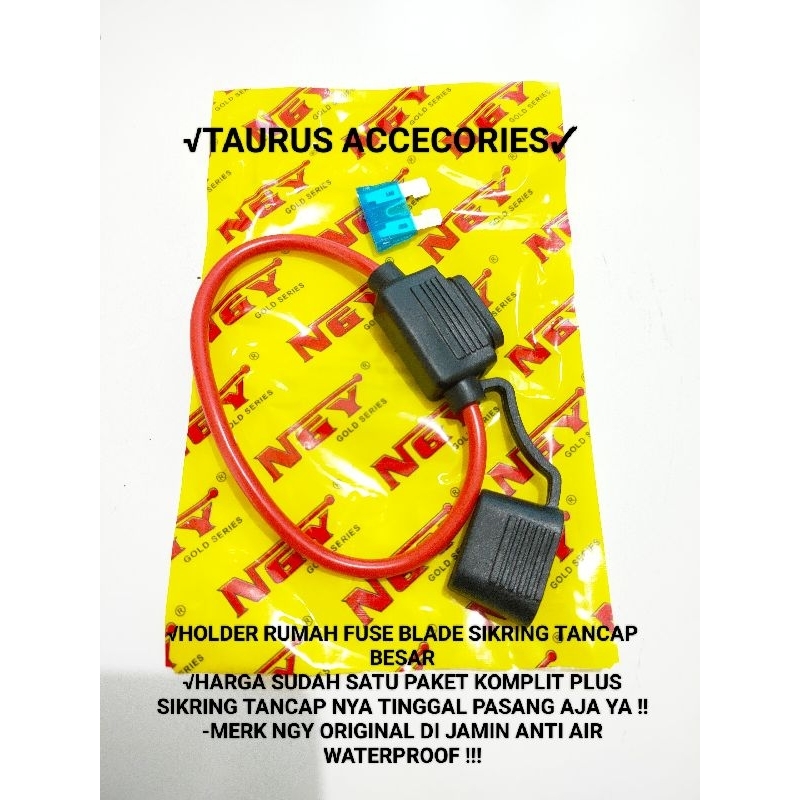 Rumah Sikring Holder Fuse Blade Kabel Waterproof / Rumah Fuse Tancap Blade Besar Kecil Kabel Anti Ai
