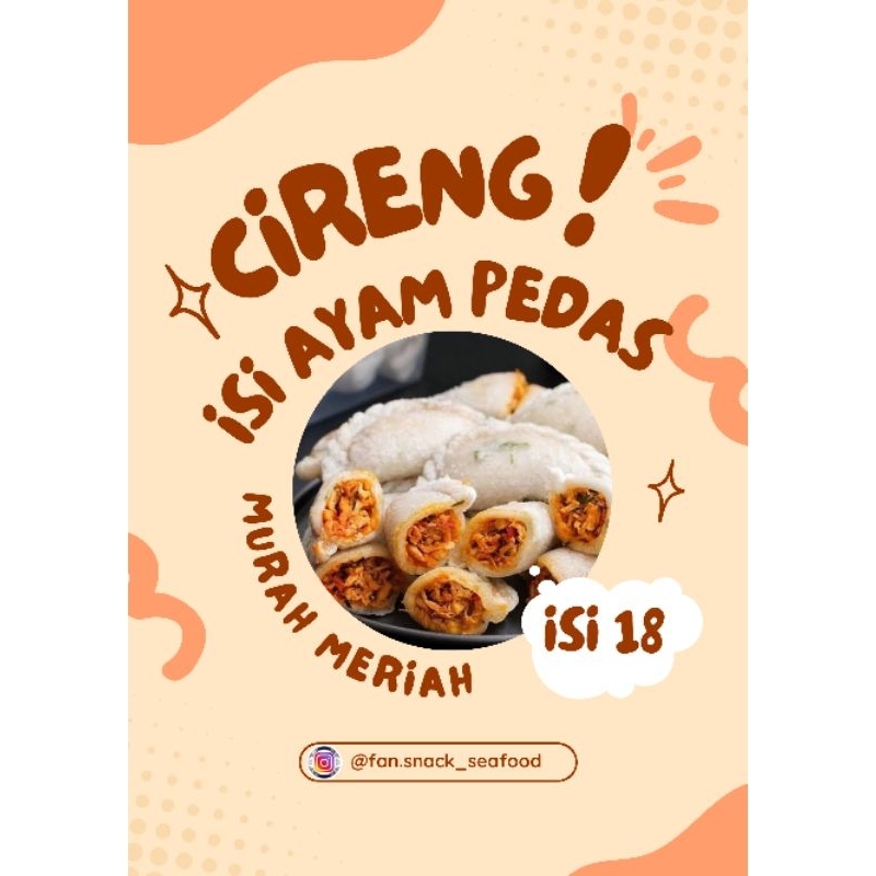 

CIRENG ISI AYAM SUWIR PEDAS 18pcs || (Frozen food/makanan ringan/jajanan viral/makanan instan)