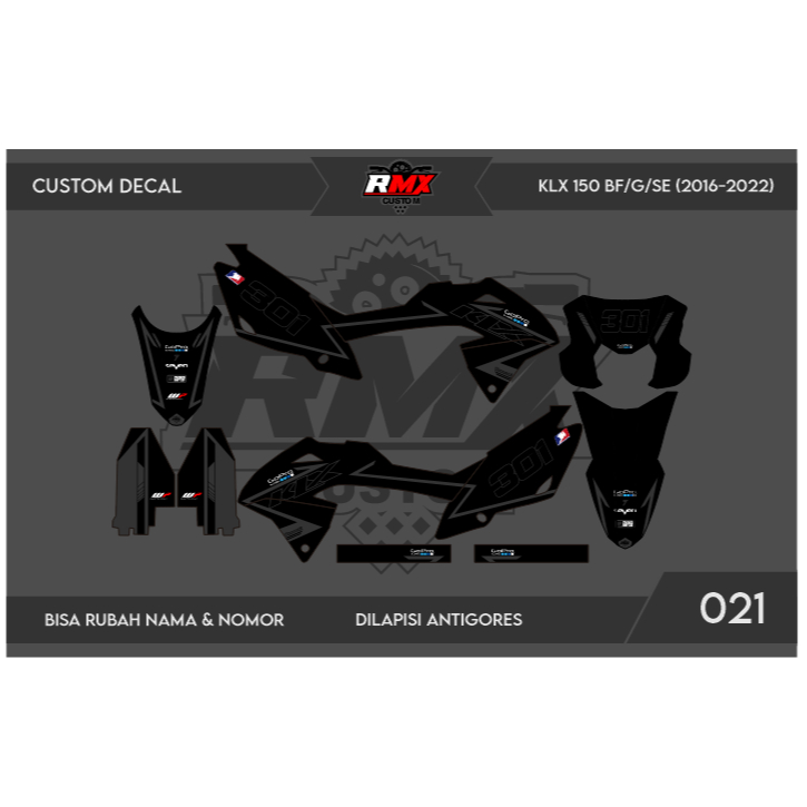 DECAL STICKER KLX BF/G (021) DEKAL STIKER KLX 150 SE/EXTREME/NEW FULLBODY 2016 2017 2018 2019 2020 2
